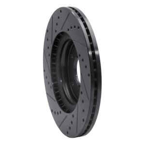 Hyundai Kona Brake Rotor (1) - Front Right - R1 Concepts - Drilled & Slotted - Black - `15-`25